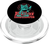 Killer Instincts Cat with Knife Pop Art Feline Funny Kitty PopSockets PopGrip for MagSafe