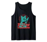 Killer Instincts Cat with Knife Pop Art Feline Funny Kitty Tank Top