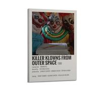 Killer Klowns from Outer Space Posters Aesthetic Wall Art Canvas Vintage Poster Decorative Painting Living Room Bed Room Decor12x18inch(30x45cm) Frame-style