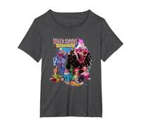 Killer Klowns from Outer Space Vintage Group Shot T-Shirt, Women's Plus, Dark Heather Grey, 4X