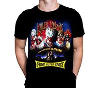 Killer Klowns Mens Tshirt Halloween Sci-fi Horror Movie Print Graphic T-Shirt, Film Poster Tee Black