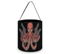 Killer Octopuss Halloween Tricking Or Treating Candy Bag Reusable Tote Bag for Party Easter