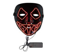 KILLER SMILE FACE MASK WITH RED LED LIGHTS HALLOWEEN HORROR FANCY DRESS