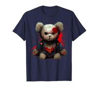 Killer Teddy Bear, Scary Halloween Costume T-Shirt, Men, Navy Blue, Medium