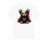 Killer Teddy Bear, Scary Halloween Costume T-Shirt, Men's Big and Tall, White, 2X Tall