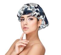 Killer Whale Adult's Satin Sleeping Cap - Women's Elastic Sleep Bonnet, Adjustable Overnight Hair Cover for Hairstyles Black, Black, One Size, Black, One Size