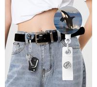 Killer Whale Badge Reels Retractable with Clip and Keychain Funny Cute Badge Clips Id Card Badge Holder for Office Worker Doctor Nurse
