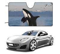 Killer Whale Car Windshield Sun Shade Keep Car Interior Cool 51"x28" Folding Front Window Sun Shade, Heat Shield for SUV, Truck, Blocks UV