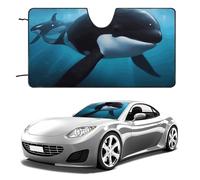 Killer Whale Car Windshield Sun Shade Keep Car Interior Cool 51"x28" Folding Front Window Sun Shade, Heat Shield for SUV, Truck, Blocks UV