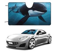 Killer Whale Car Windshield Sun Shade Keep Car Interior Cool 51"x28" Folding Front Window Sun Shade, Heat Shield for SUV, Truck, Blocks UV