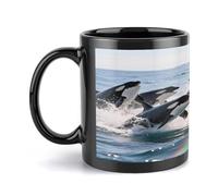 Killer Whale Ceramic Mugs with Large Handle, 12oz Mug for Latte, Hot Cocoa Tea, Elegant Coffee Mugs, Personalized Mugs, Everyday Use, Office and Home, Mug