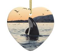 Killer Whale Christmas Ceramic Ornaments Decoration For Tree Decorative Hanging Ornament