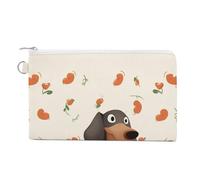 Killer Whale Coin Purse Canvas Change Pouch with Zipper Small Cosmetic Organizer Bag Women Wallet for Car Keys, Credit Cards, Cash, Lipstick, I Love My Dog Dachshunds, One Size