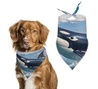Killer Whale Dog Bandana Adjustable Pet Scarf Soft Washable Polyester Triangle Bib Lightweight Breathable Pet Bib for Dogs Cats Puppies Suitable for Holiday Birthday
