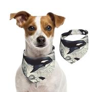 Killer Whale Dog Bandanas,Summer Bandanas for Dogs Washable Adjustable Dog Triangle Scarf Bibs Cute Pet Bibs for Medium Large Dogs Puppy and Cats Large