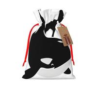 killer whale dolphin ocean Gift Bag with Handles and tag, Perfect for Christmas, Birthday, Wedding or Daily Gift - (M)