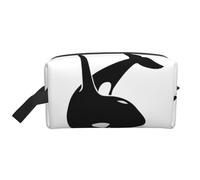 Killer Whale Dolphin Ocean Print Travel Bag Toiletry Makeup Organizer for Women and Men, Large Capacity for Cosmetic, Accessories, Toiletries, Shampoo, and Essentials