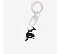 Killer Whale Dolphin Ocean Printing Cute Acrylic Dogs Tag Double Side Bone Shap Id Tags with Keychain for Pet Crafts Decorations