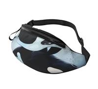Killer Whale Dolphin Printed Fanny Pack for Men Women Crossbody Waist Bag Pack Bum Bag with Adjustable Strap for Hiking Running Travel Cycling