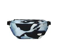 Killer Whale Dolphin Printed Waist Bag Adjustable Bum Bag Lightweight Travel Waist Fanny Pack Belt for Walking Cycling Hiking Travel