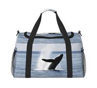 (Killer Whale) Durable Twill Travel Tote Bag Large Capacity Handheld & Crossbody Bag for Weekend Trips,Sports,and Outdoor Activities