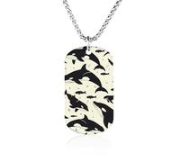 Killer Whale Fashion Memorial Necklaces Printed Titanium Steel Pendant Jewelry Novelty Picture Necklace Dog Tags for Men Women