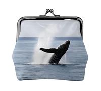 Killer Whale Full Double-Sided Printed Pattern Women's and Girls' Fashionable Leather Kiss Lock Coin Purse Card Bag