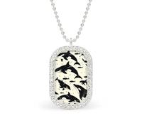 Killer Whale Funny Pendant Necklace for Women Personalized Fashion Jewelry Diamond Necklaces for Wedding Birthday Gold Silver