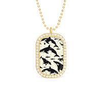 Killer Whale Funny Pendant Necklace for Women Personalized Fashion Jewelry Diamond Necklaces for Wedding Birthday Gold Silver
