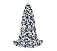 Killer Whale Hooded Cape For Teenagers, Unisex Cloak Robe Hooded Halloween Costume Satin Witches Vampire Cloak Fancy Dress Up Children