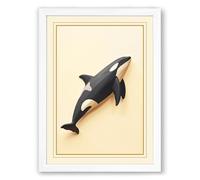 Killer Whale in Motion Coastal Framed Wall Art Print A1 (84.1×59.4cm) White, Wall Decor for Living Room, Bedroom, Office & Home, Ready to Hang, Art Gift
