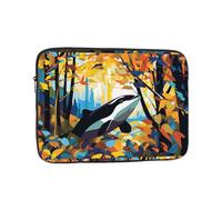 Killer Whale in The Woods Patterned Laptop Sleeve 12 Inch Shockproof for Slim Protective Notebook Computer Bag Briefcase
