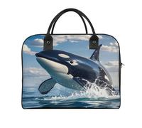 Killer Whale Laptop Tote Bag Casual Travel Handbag Multi Pocket Shoulder Bags for Work Travel
