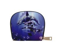 Killer Whale Leather Semi-Circular Card Bag, Compact and Convenient, Easy to Store