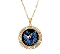 Killer Whale Novelty Necklace Round Pendant Diamond Jewelry Gifts For Men Women Golden-style-6