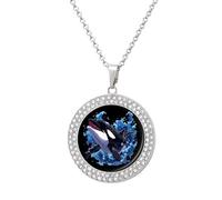 Killer Whale Novelty Necklace Round Pendant Diamond Jewelry Gifts For Men Women Silver-style-6