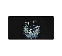 Killer Whale Orca Desk Mat Large Gaming Mouse Pad Rubber Base Mousepad Desk Pad Protector for Office and Home