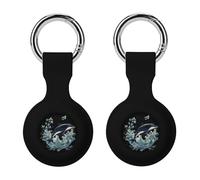 Killer Whale Orca Keychain Holder Case Compatible with AirTag Waterproof Silicone Shell Protective Case 2PCS