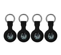 Killer Whale Orca Keychain Holder Case Compatible with AirTag Waterproof Silicone Shell Protective Case 4PCS