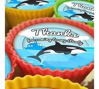 Killer Whale Orca Whale - 20 x 5cm Personalised Edible Cupcake Toppers on Premium Icing