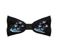 Killer Whale Orca Whale Family Bow Ties for Men Classic Adjustable Pretied Bowties for Business Wedding Party