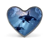 Killer Whale Orcas Jellyfish Brooch Pins Heart Badge Collar Lapel Pins Dress Backpack Accessories