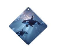 Killer Whale Orcas Jellyfish Car Air Freshener Decorative Hanging Aromatherapy Tablets for Car Trucks Rhombus