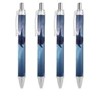 Killer Whale Orcas Jellyfish Retractable Ballpoint Pen Black Ink Ball Point Pen Work Pens 4 PCS