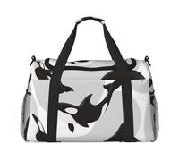 Killer Whale Pattern Fish Pattern, Sports Duffels, Handheld Crossbody Sports Luggage Bag, Large Capacity Travel Bag for Women and Men
