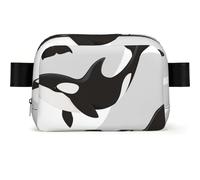 Killer Whale Pattern Fish Pattern, Square Waist Bag Travel Bum Bag Casual Chest Bag Fanny Pack for Men Women