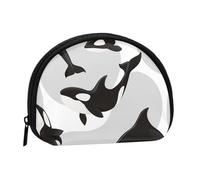 Killer Whale Pattern Fish Pattern, Women's Storage Bag Shell Makeup Bag Small Coin Purse Shell Change Pouch