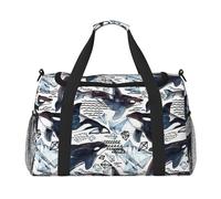 Killer Whale Print Ample Space Travel Duffle Bag Stylish with Waterproof Zipper for Airplane Gym