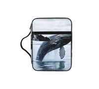 Killer Whale Print Bible Cover Case/Book Cover, Bible Case for Women Girls,with Handle Fits for Standard Size Bible