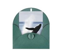 Killer Whale Print Blank Greeting Cards, Love Buttons, Pearl Paper Envelopes Suitable For Various Occasions - Anniversary Cards, Thank You Cards, Holiday Cards, Wedding Cards, Congratulations.